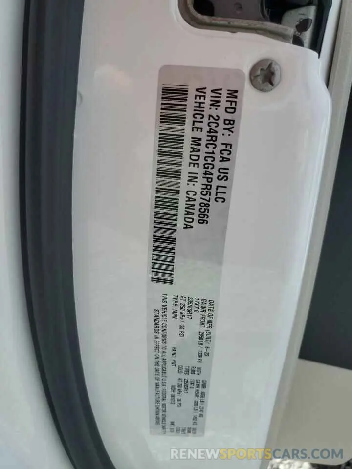 15 Фотография поврежденного автомобиля 2C4RC1CG4PR578566 CHRYSLER MINIVAN 2023