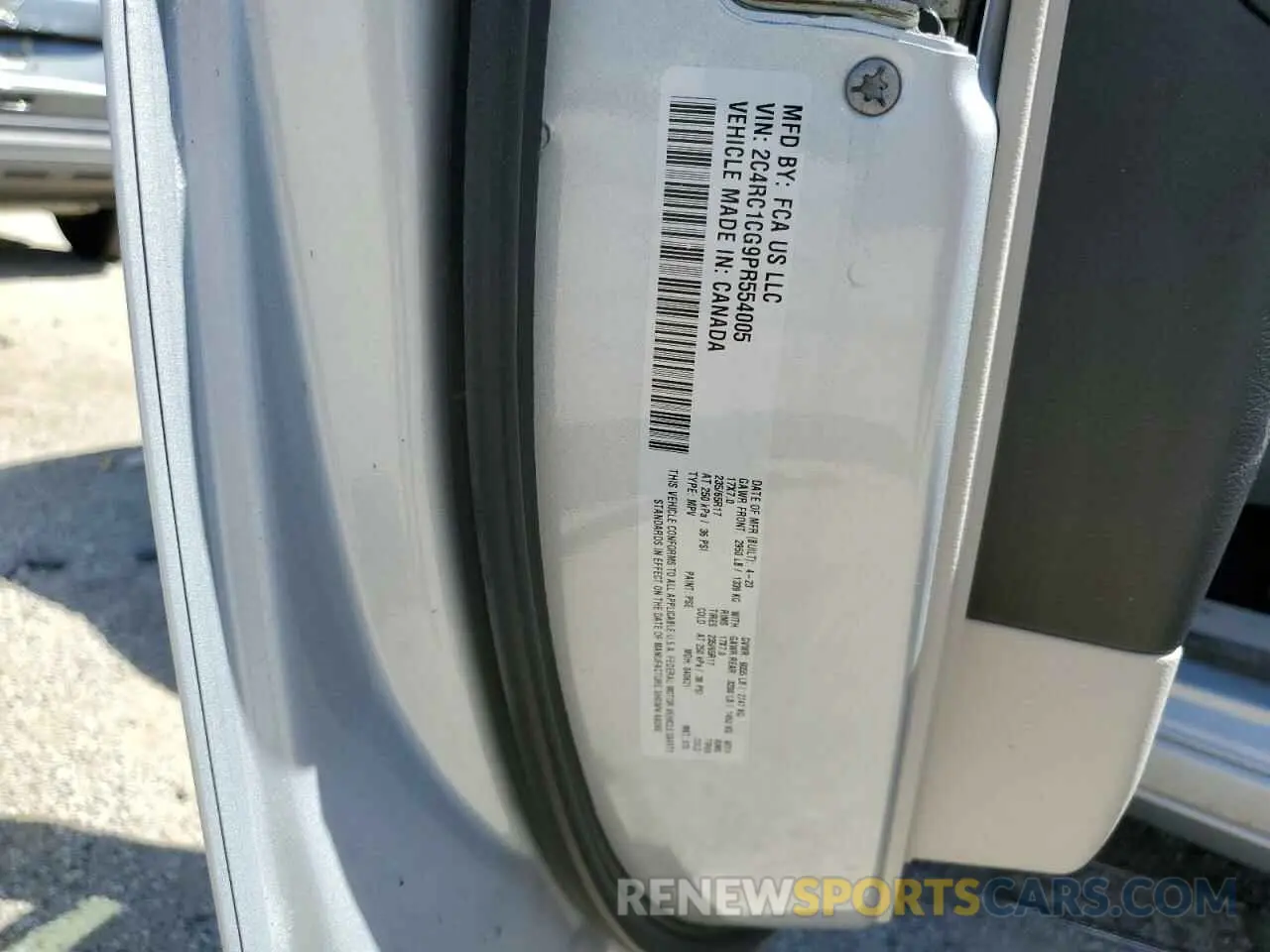 13 Photograph of a damaged car 2C4RC1CG9PR554005 CHRYSLER MINIVAN 2023