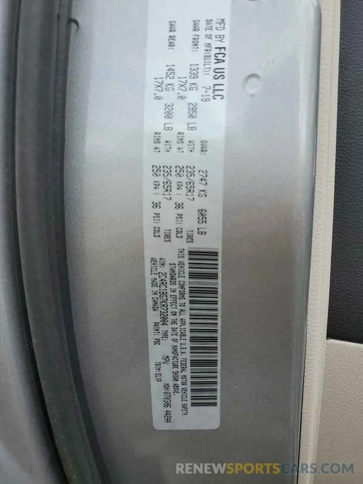 12 Фотография поврежденного автомобиля 2C4RC1BG7KR732004 CHRYSLER PACIFICA 2019