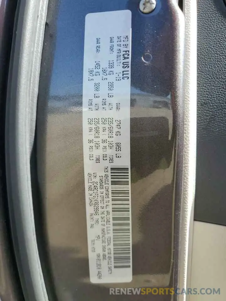 13 Фотография поврежденного автомобиля 2C4RC1FG1KR629946 CHRYSLER PACIFICA 2019