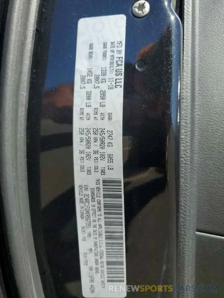 13 Photograph of a damaged car 2C4RC1FGXKR567351 CHRYSLER PACIFICA 2019