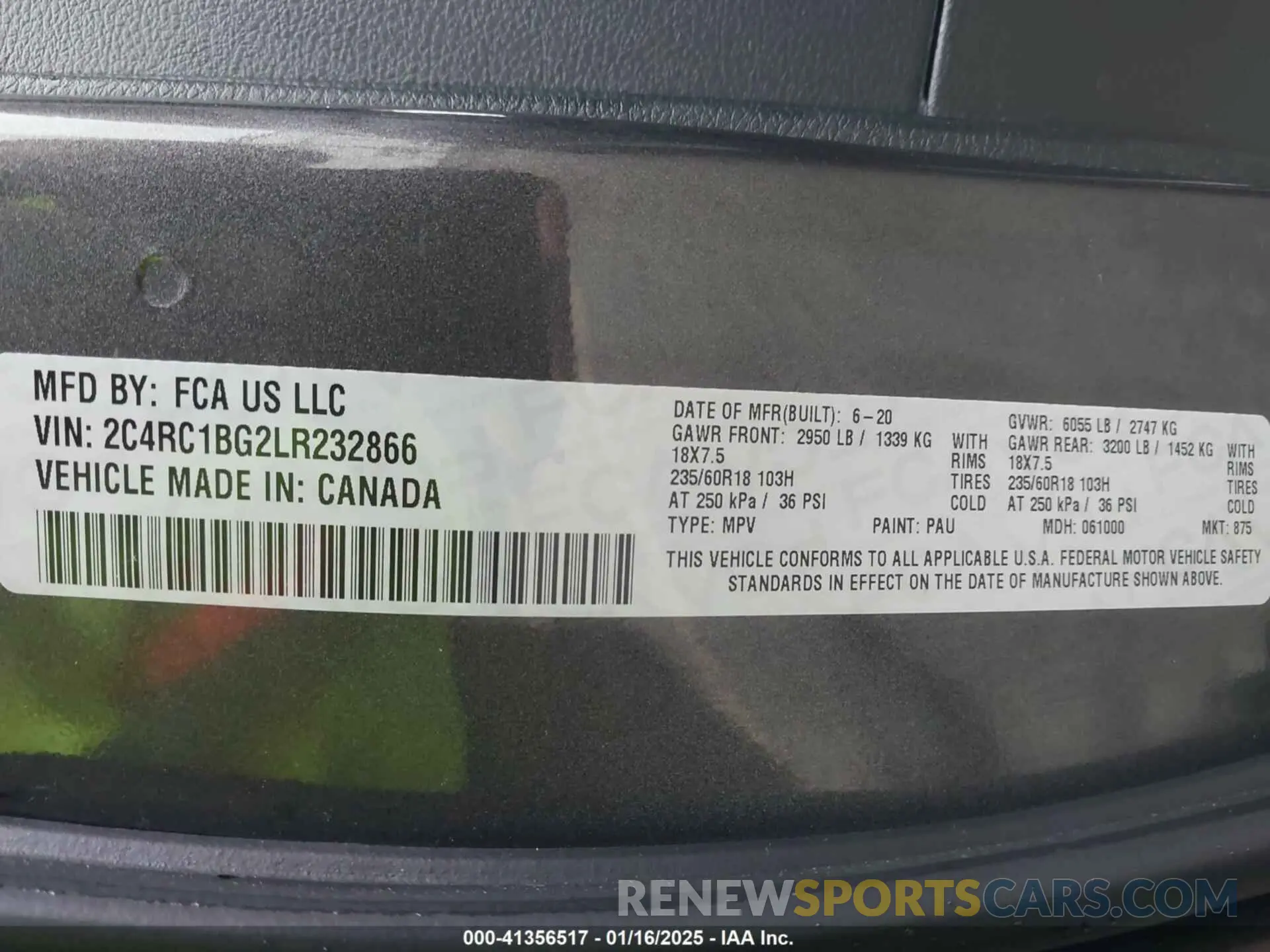 9 Фотография поврежденного автомобиля 2C4RC1BG2LR232866 CHRYSLER PACIFICA 2020