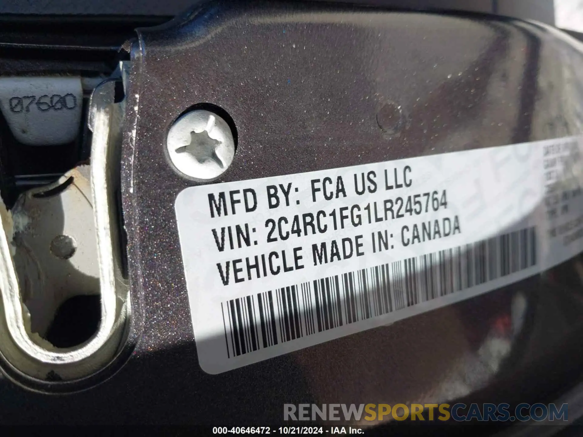 9 Фотография поврежденного автомобиля 2C4RC1FG1LR245764 CHRYSLER PACIFICA 2020