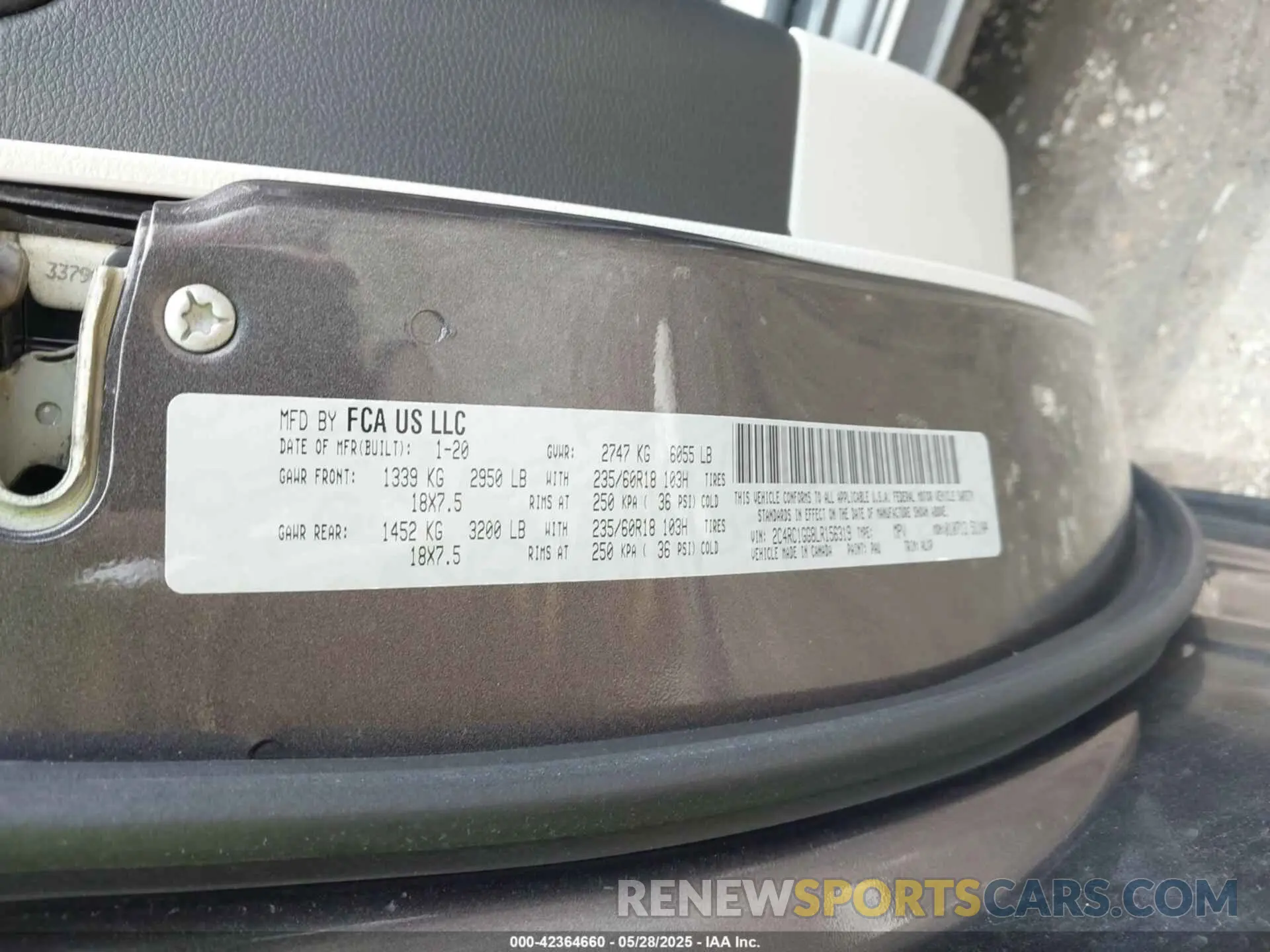 9 Фотография поврежденного автомобиля 2C4RC1GG8LR156319 CHRYSLER PACIFICA 2020
