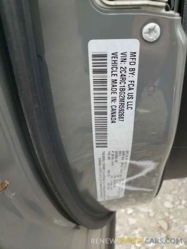 15 Photograph of a damaged car 2C4RC1BG2MR592687 CHRYSLER PACIFICA 2021