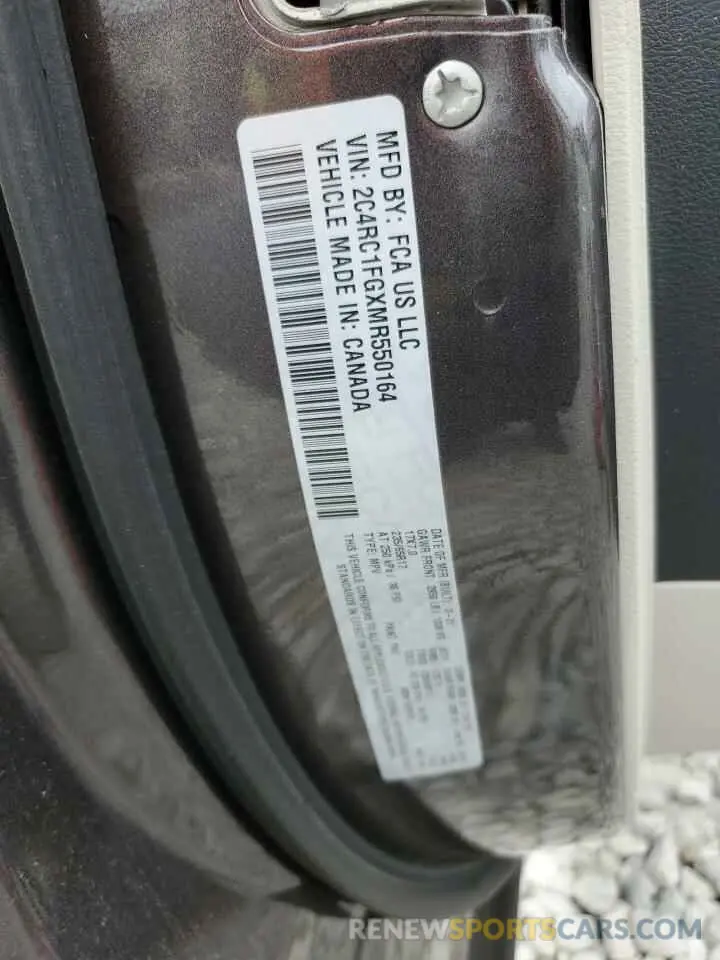 14 Фотография поврежденного автомобиля 2C4RC1FGXMR550164 CHRYSLER PACIFICA 2021