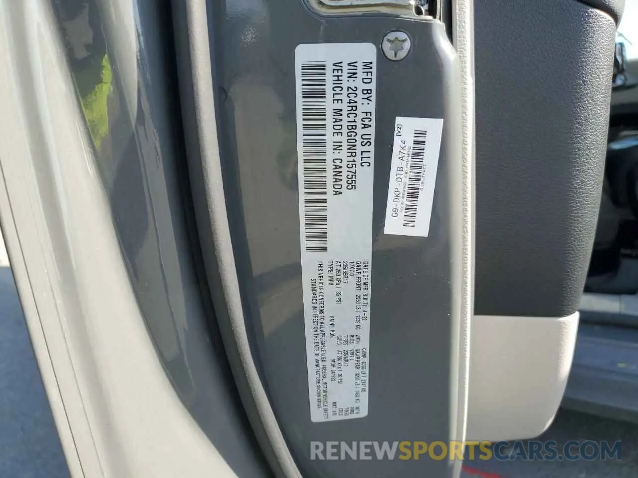 14 Photograph of a damaged car 2C4RC1BG0NR157555 CHRYSLER PACIFICA 2022