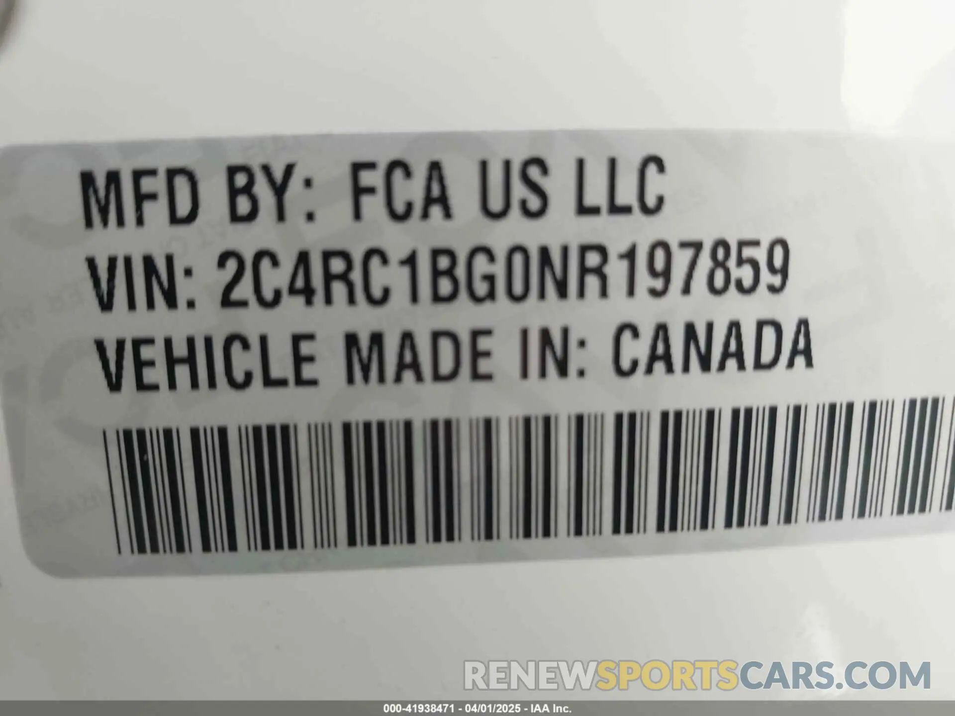 9 Фотография поврежденного автомобиля 2C4RC1BG0NR197859 CHRYSLER PACIFICA 2022