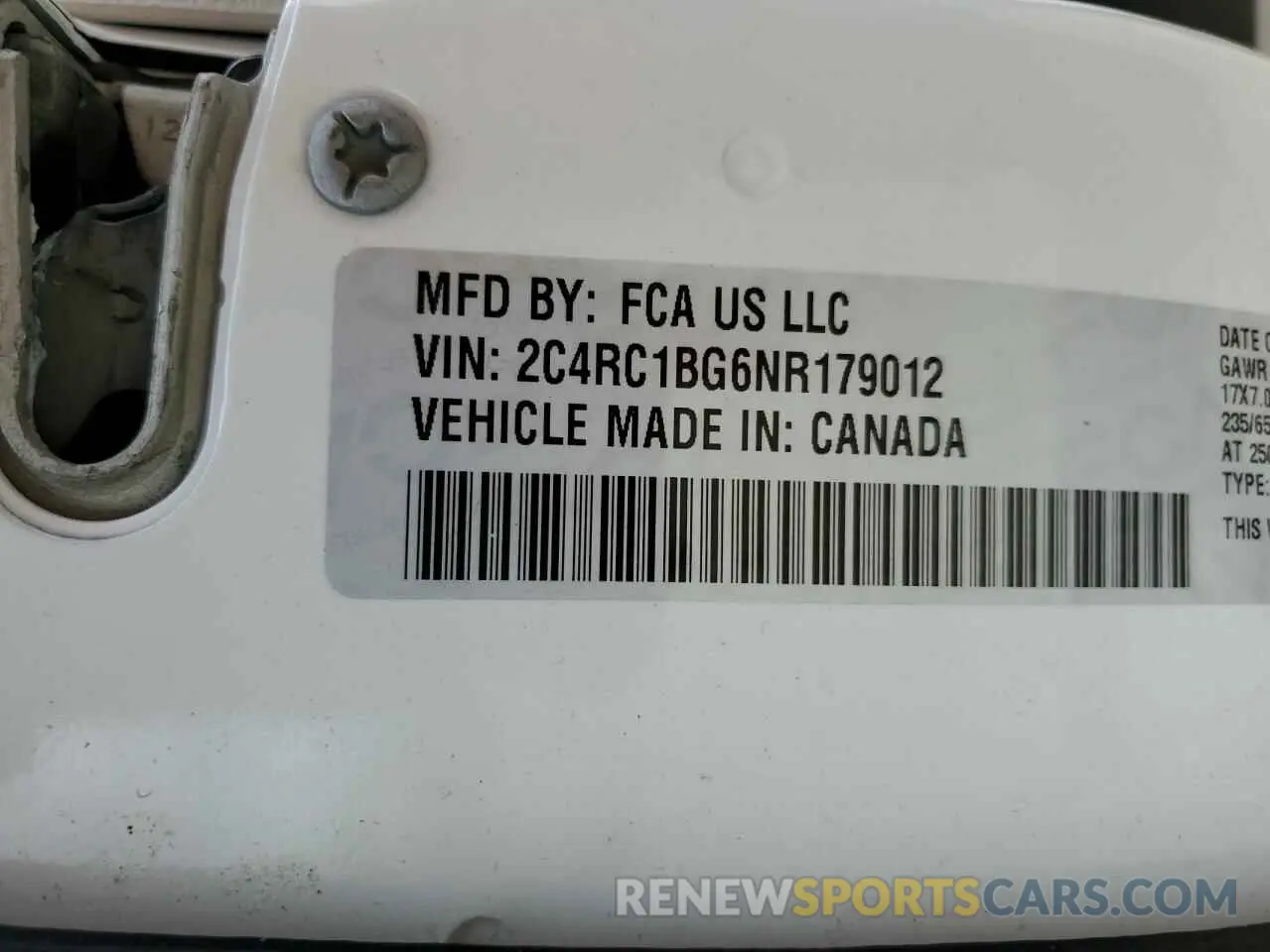 13 Photograph of a damaged car 2C4RC1BG6NR179012 CHRYSLER PACIFICA 2022