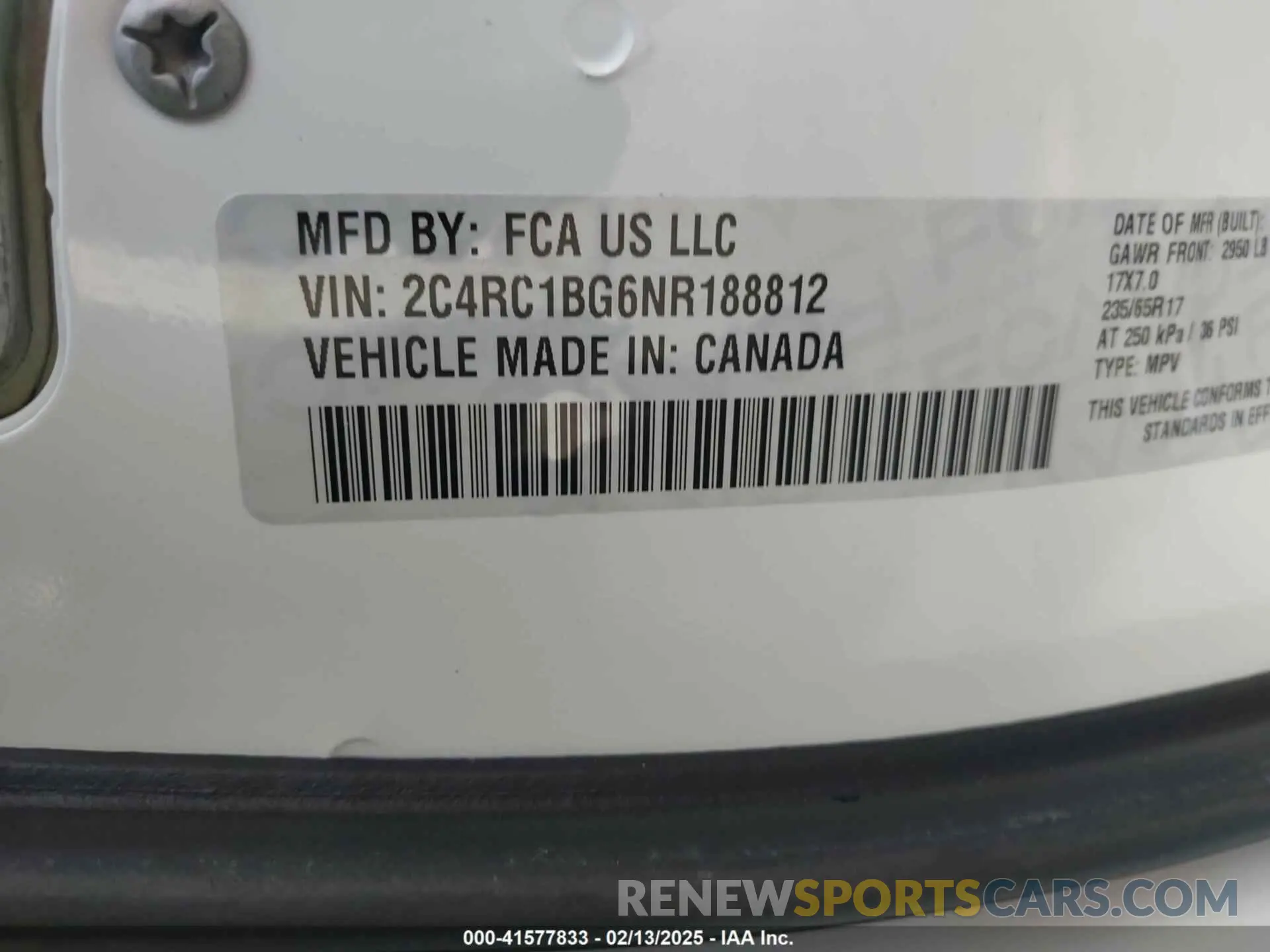9 Фотография поврежденного автомобиля 2C4RC1BG6NR188812 CHRYSLER PACIFICA 2022