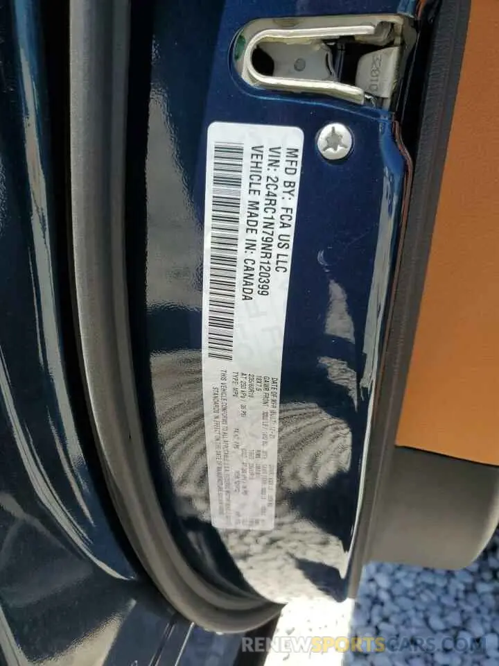 12 Photograph of a damaged car 2C4RC1N79NR120399 CHRYSLER PACIFICA 2022
