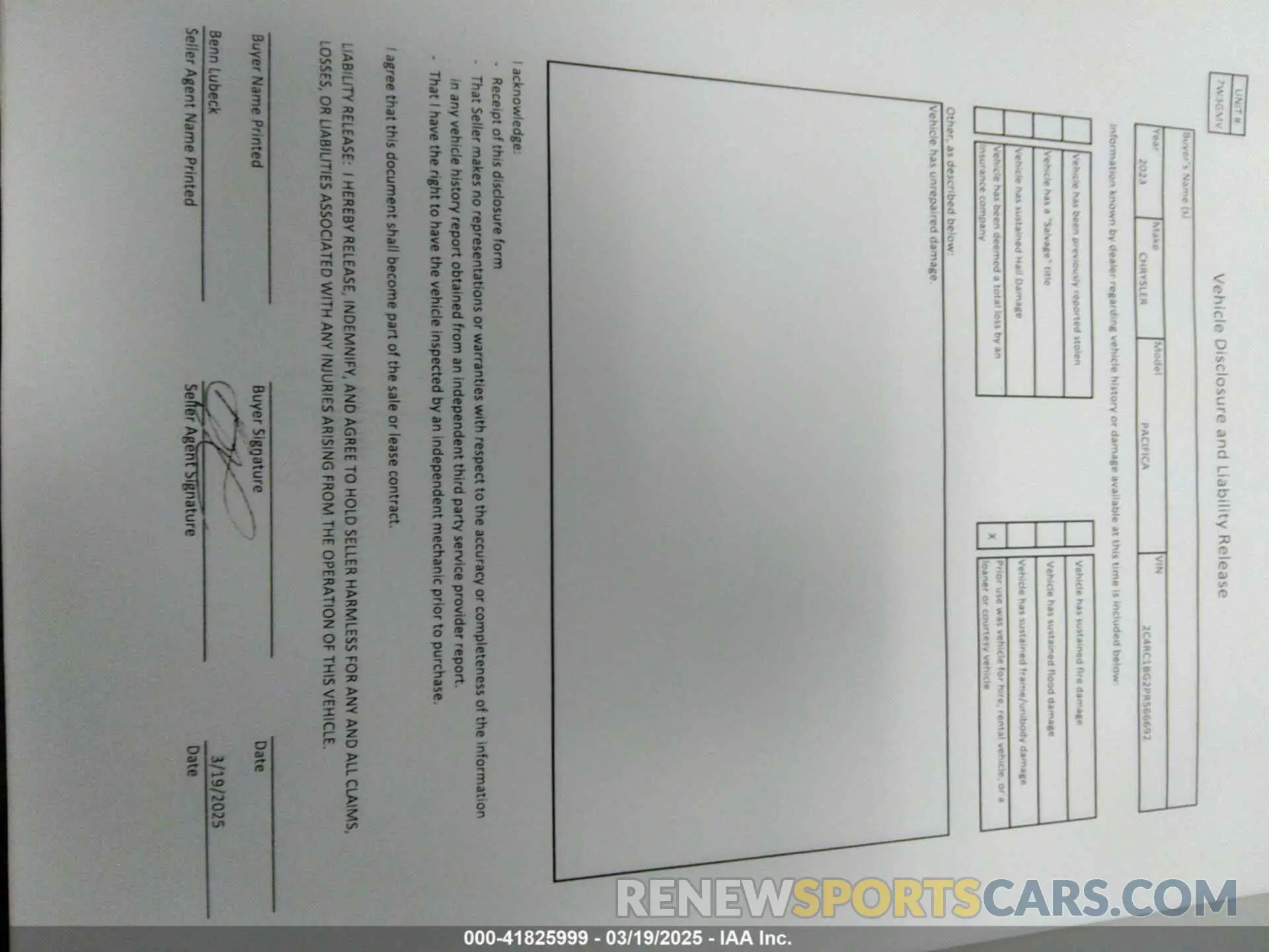 18 Фотография поврежденного автомобиля 2C4RC1BG2PR566692 CHRYSLER PACIFICA 2023