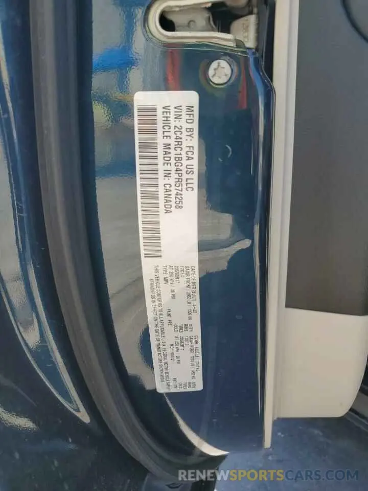 14 Фотография поврежденного автомобиля 2C4RC1BG4PR574258 CHRYSLER PACIFICA 2023