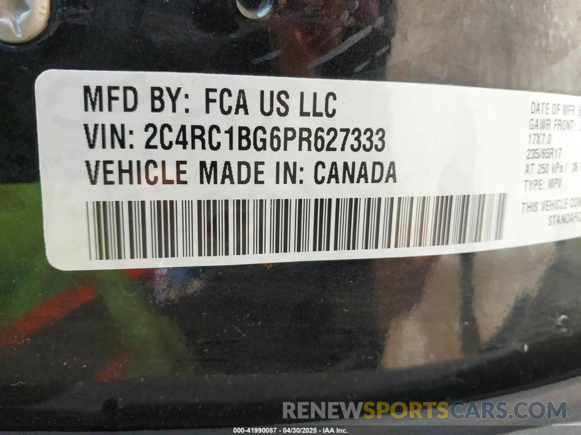 9 Фотография поврежденного автомобиля 2C4RC1BG6PR627333 CHRYSLER PACIFICA 2023