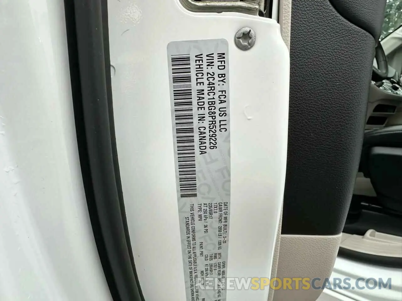 10 Photograph of a damaged car 2C4RC1BG8PR529226 CHRYSLER PACIFICA 2023