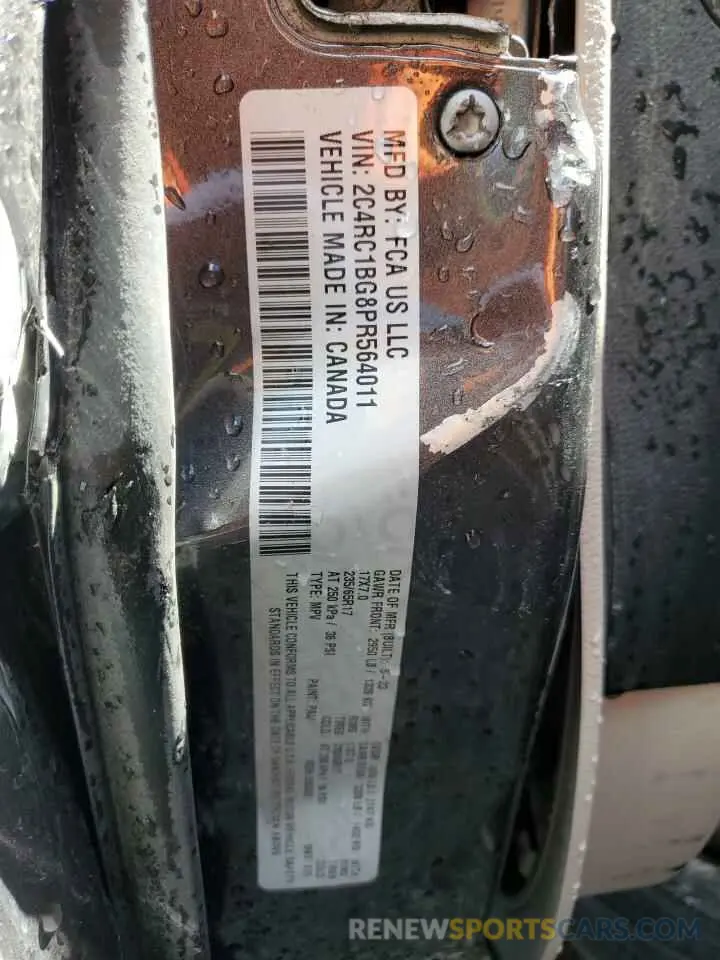 13 Photograph of a damaged car 2C4RC1BG8PR564011 CHRYSLER PACIFICA 2023