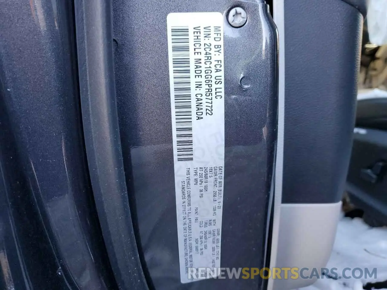 13 Фотография поврежденного автомобиля 2C4RC1GG6PR577722 CHRYSLER PACIFICA 2023