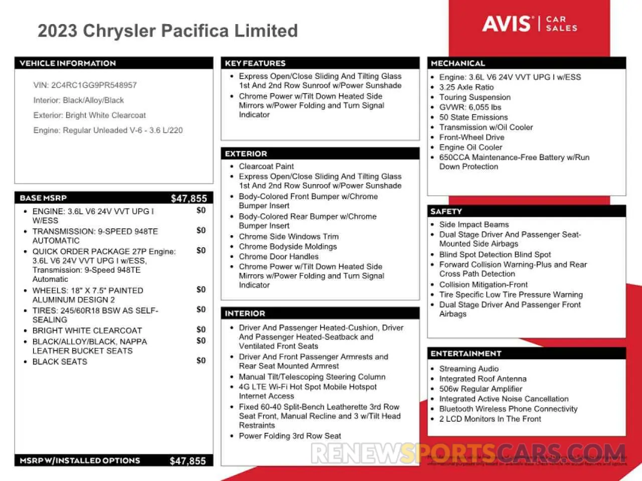13 Photograph of a damaged car 2C4RC1GG9PR548957 CHRYSLER PACIFICA 2023