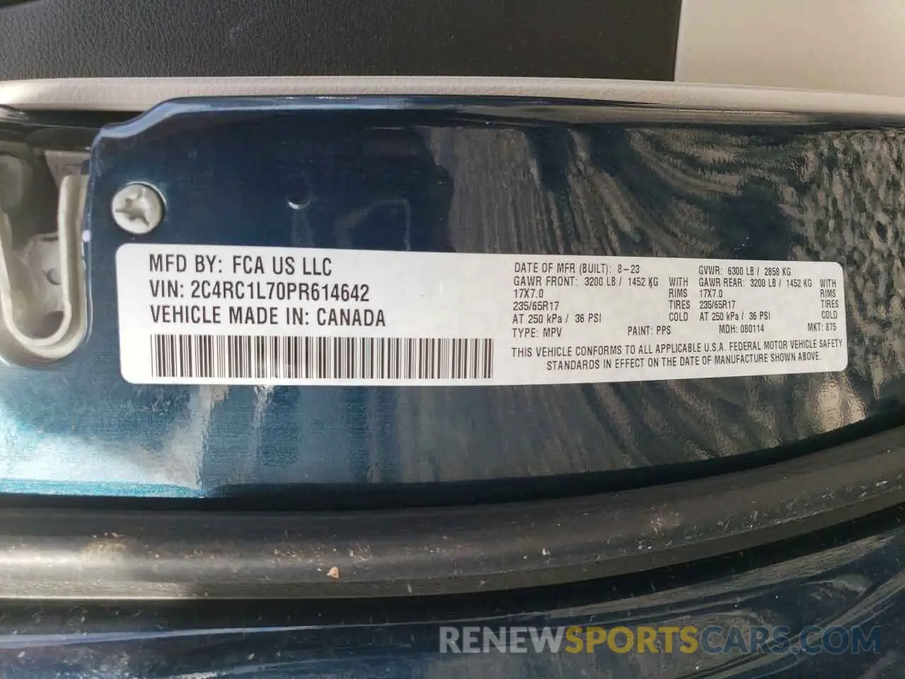 14 Фотография поврежденного автомобиля 2C4RC1L70PR614642 CHRYSLER PACIFICA 2023