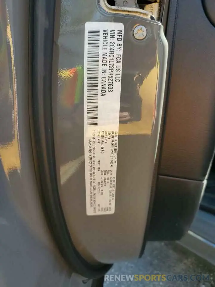 14 Photograph of a damaged car 2C4RC1L72PR527633 CHRYSLER PACIFICA 2023