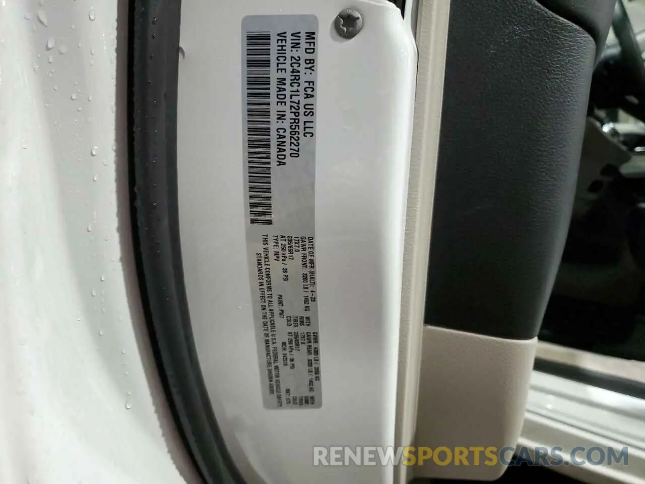 14 Фотография поврежденного автомобиля 2C4RC1L72PR562270 CHRYSLER PACIFICA 2023