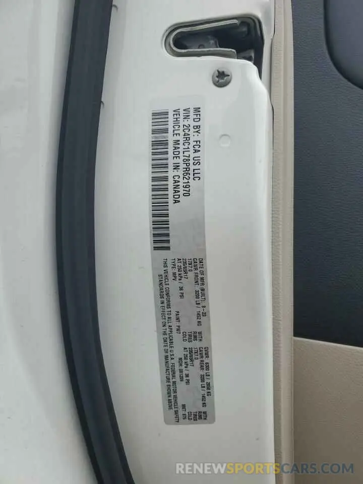 13 Фотография поврежденного автомобиля 2C4RC1L78PR621970 CHRYSLER PACIFICA 2023
