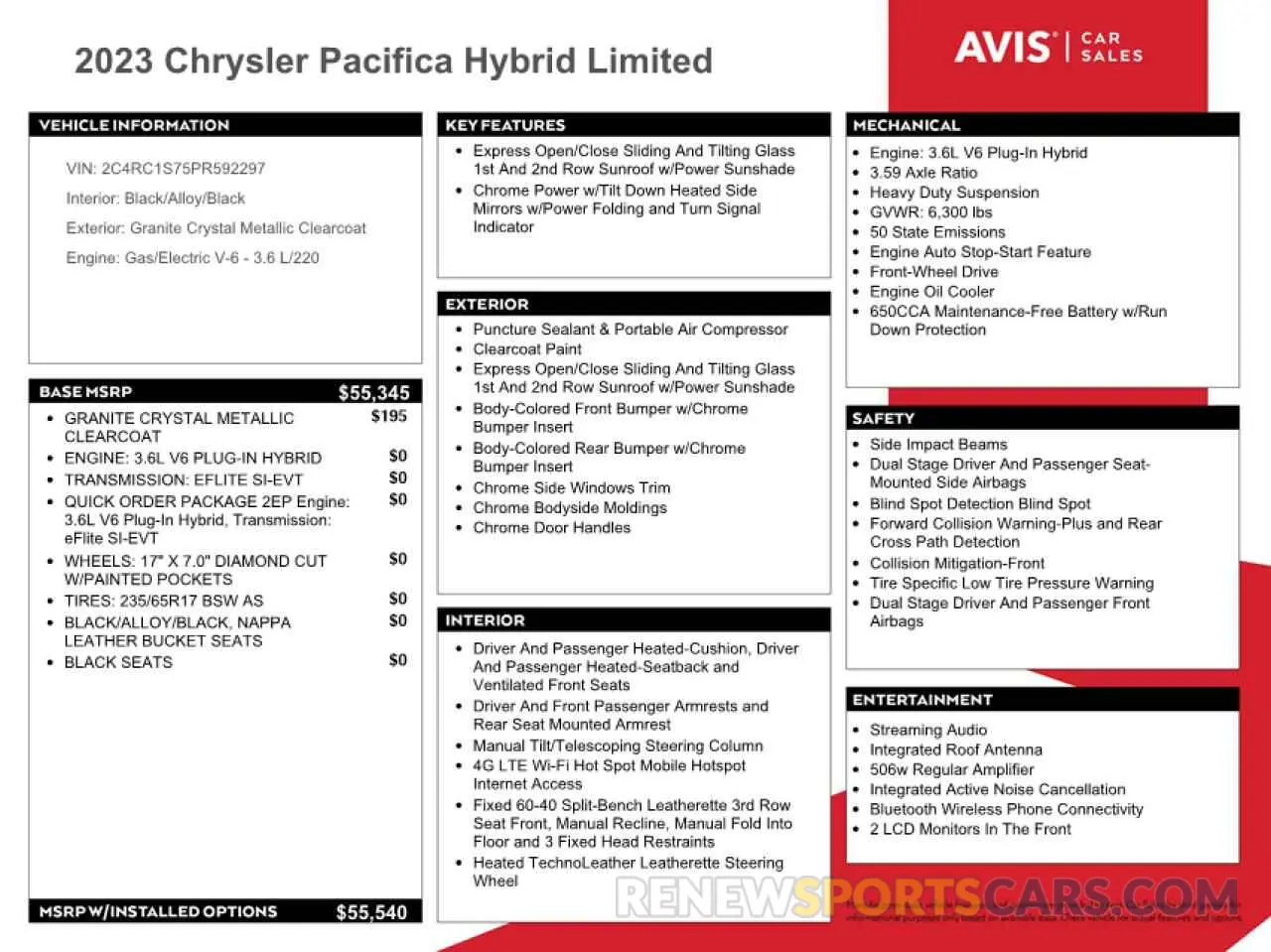 13 Фотография поврежденного автомобиля 2C4RC1S75PR592297 CHRYSLER PACIFICA 2023