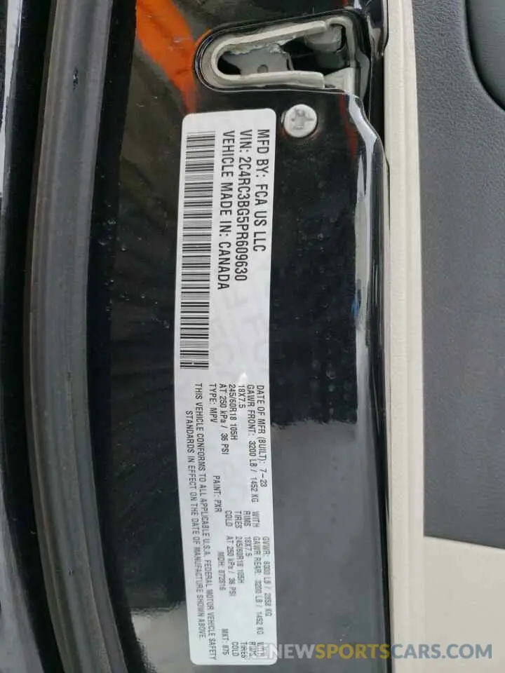 16 Фотография поврежденного автомобиля 2C4RC3BG5PR609630 CHRYSLER PACIFICA 2023