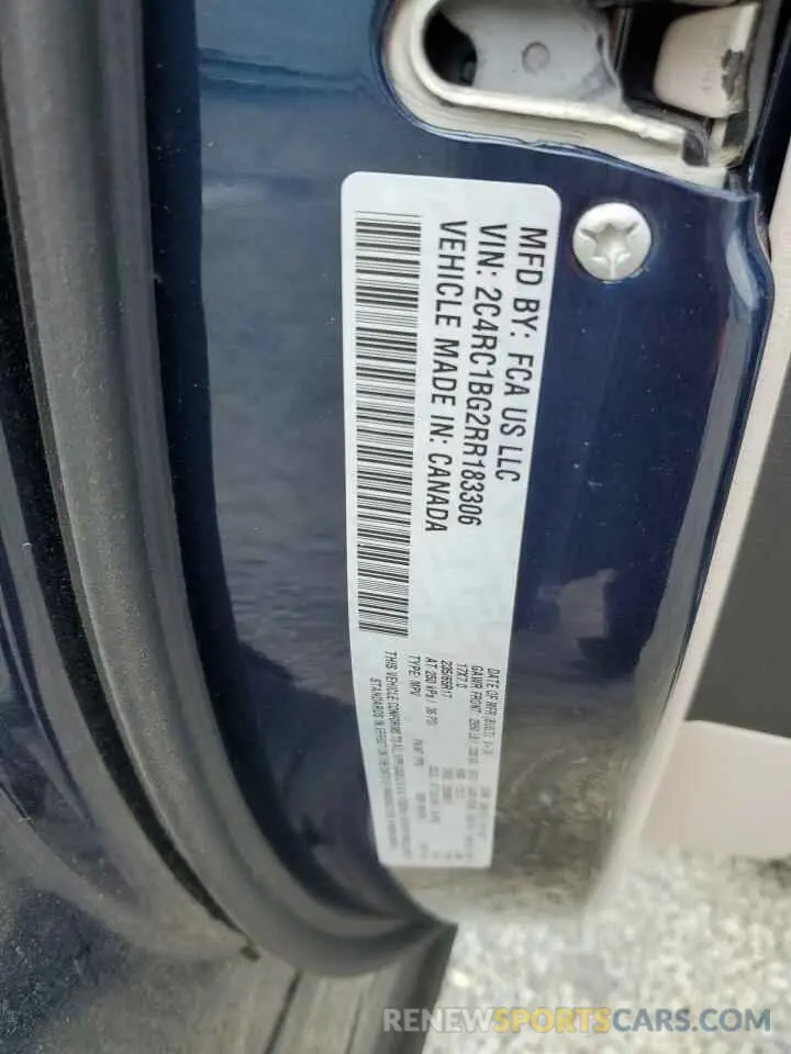 12 Фотография поврежденного автомобиля 2C4RC1BG2RR183306 CHRYSLER PACIFICA 2024