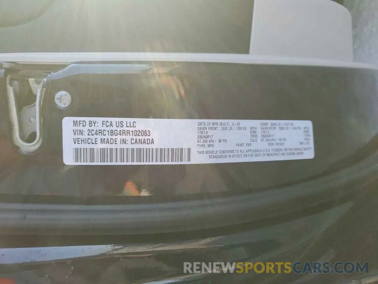 13 Фотография поврежденного автомобиля 2C4RC1BG4RR102063 CHRYSLER PACIFICA 2024