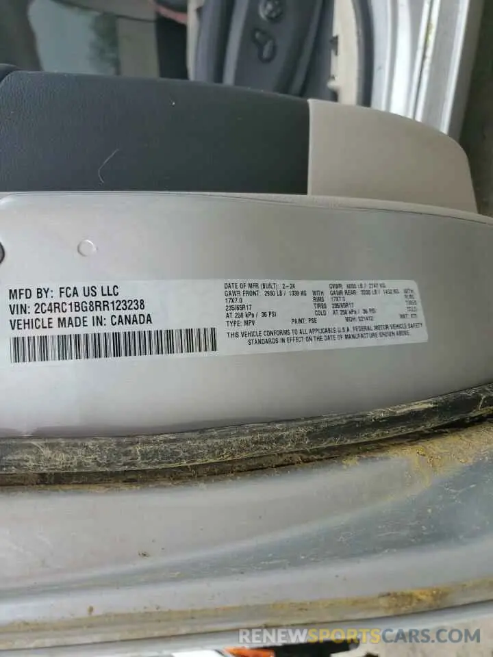 13 Фотография поврежденного автомобиля 2C4RC1BG8RR123238 CHRYSLER PACIFICA 2024