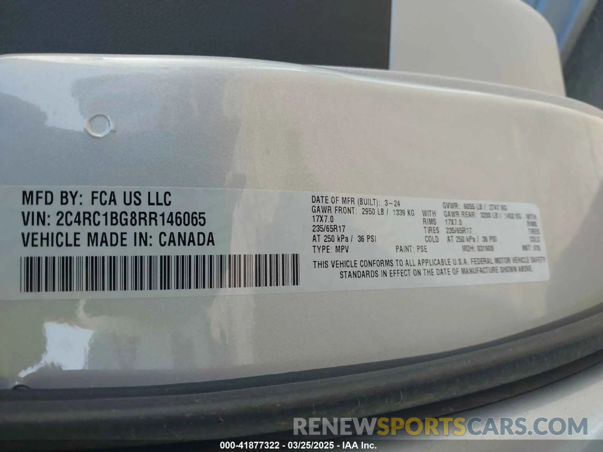 9 Photograph of a damaged car 2C4RC1BG8RR146065 CHRYSLER PACIFICA 2024