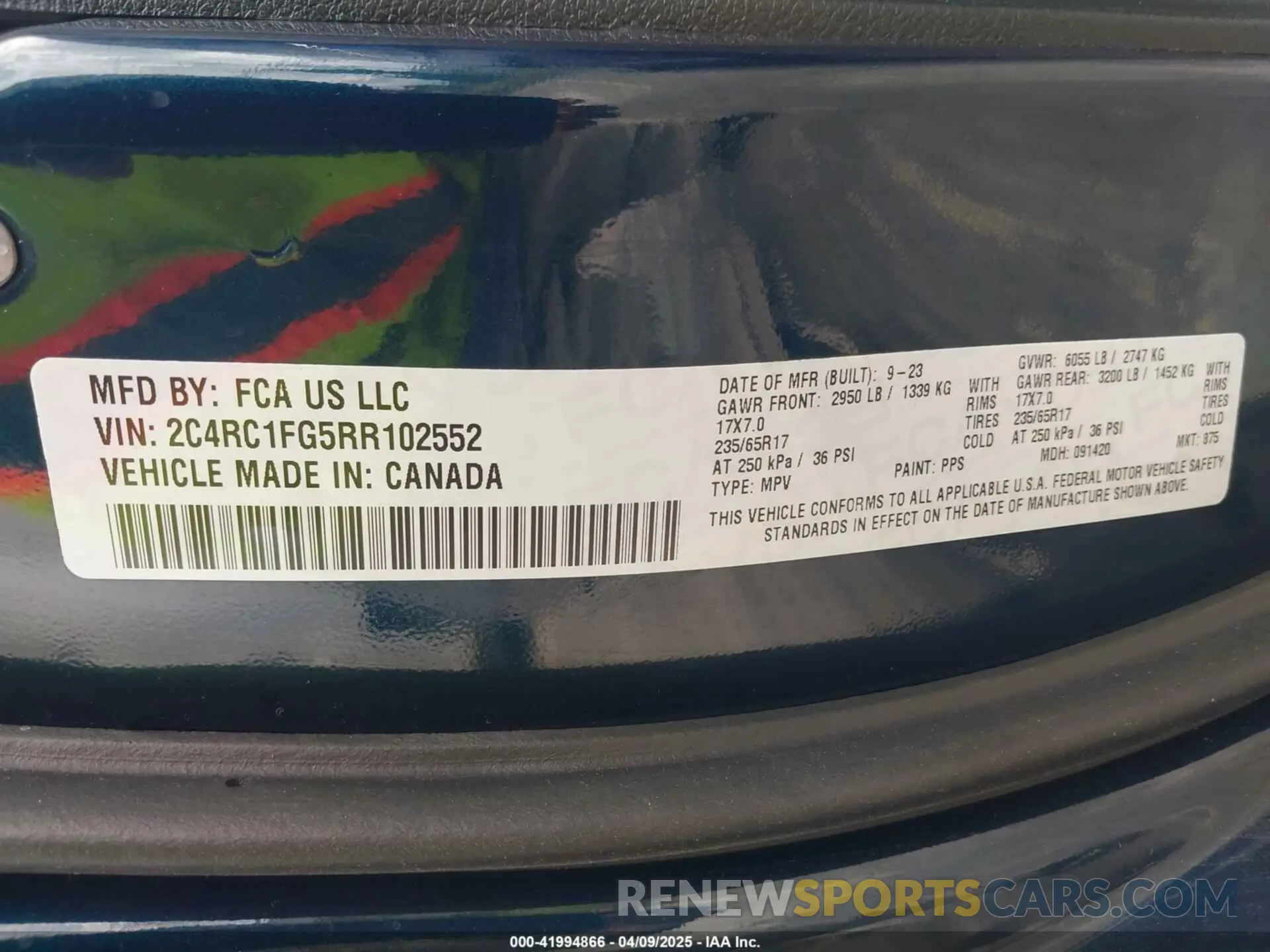 9 Фотография поврежденного автомобиля 2C4RC1FGSRR102552 CHRYSLER PACIFICA 2024