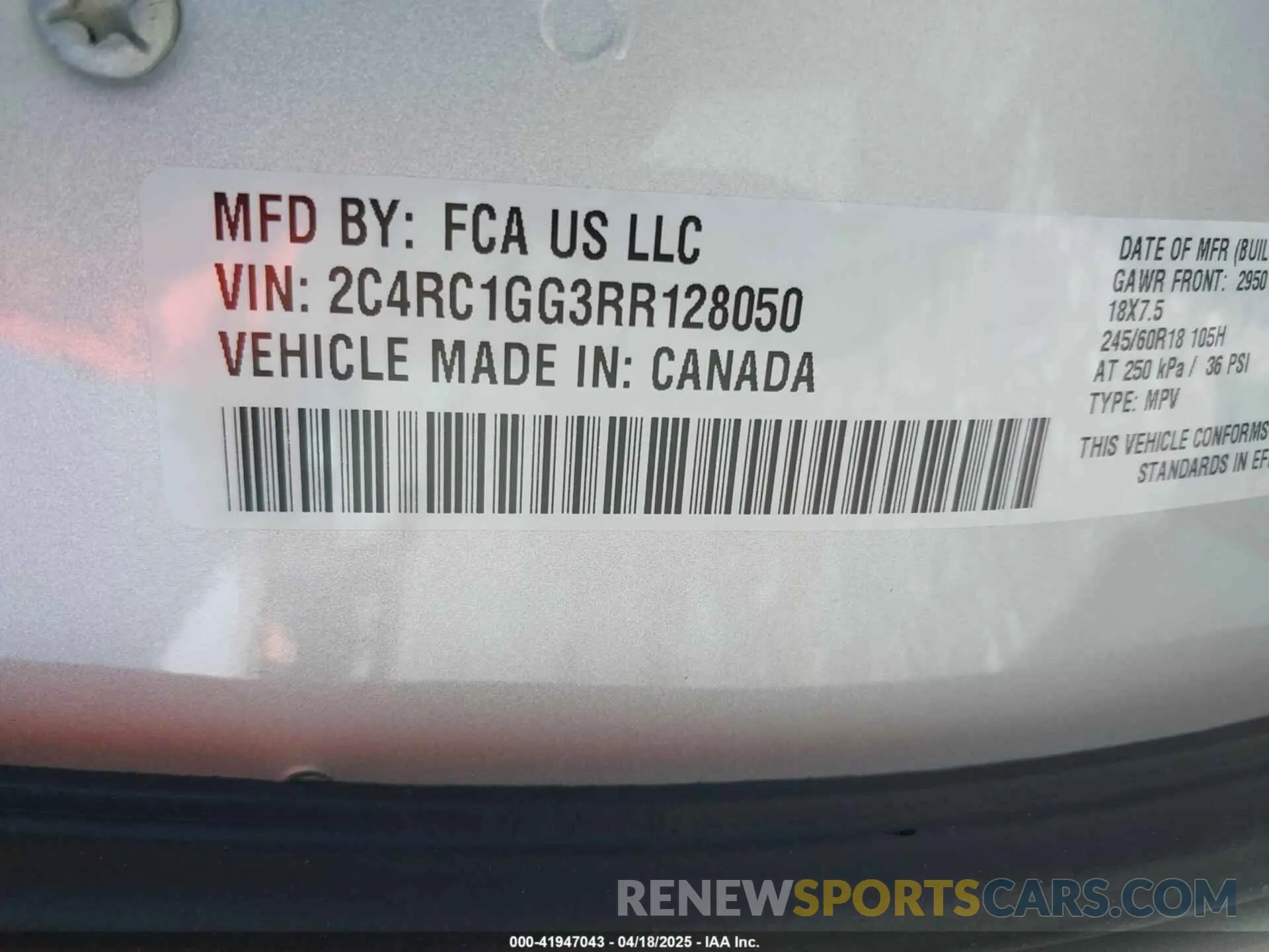 9 Фотография поврежденного автомобиля 2C4RC1GG3RR128050 CHRYSLER PACIFICA 2024
