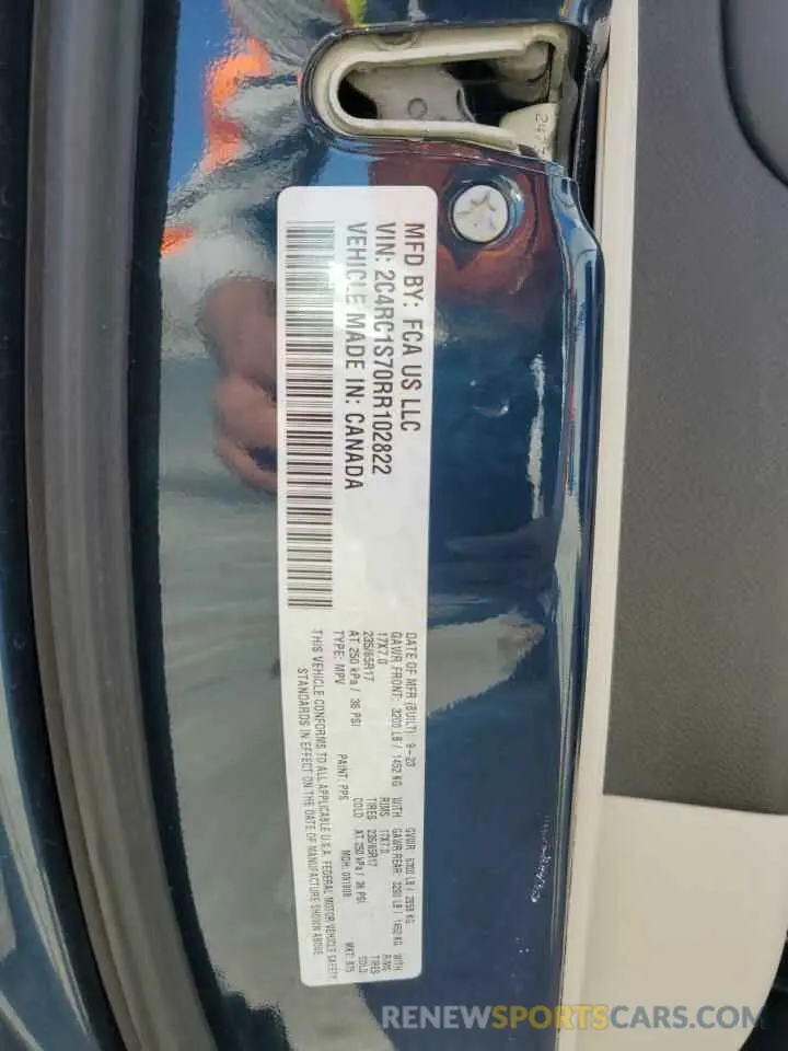 13 Фотография поврежденного автомобиля 2C4RC1S70RR102822 CHRYSLER PACIFICA 2024