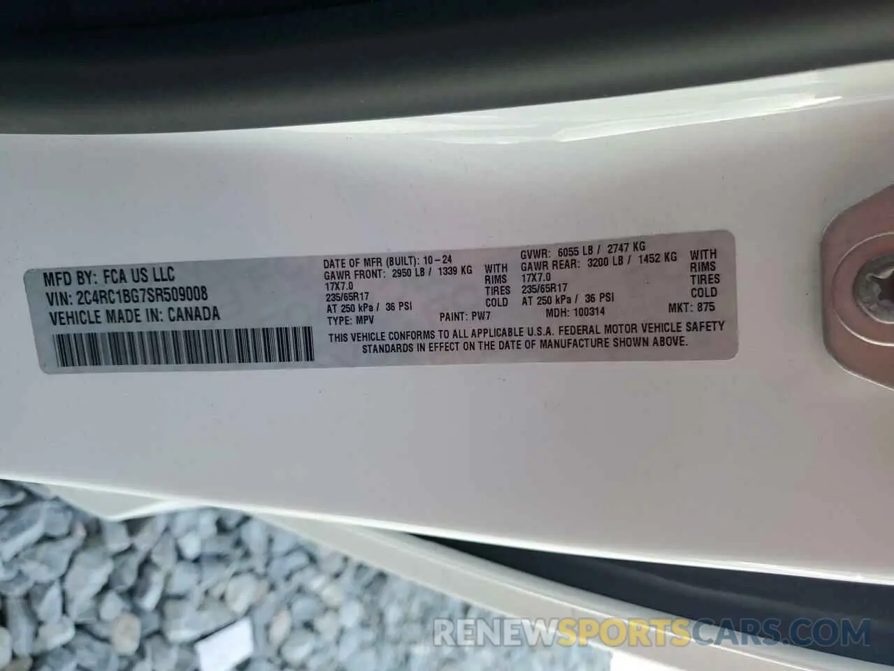 13 Photograph of a damaged car 2C4RC1BG7SR509008 CHRYSLER PACIFICA S 2025