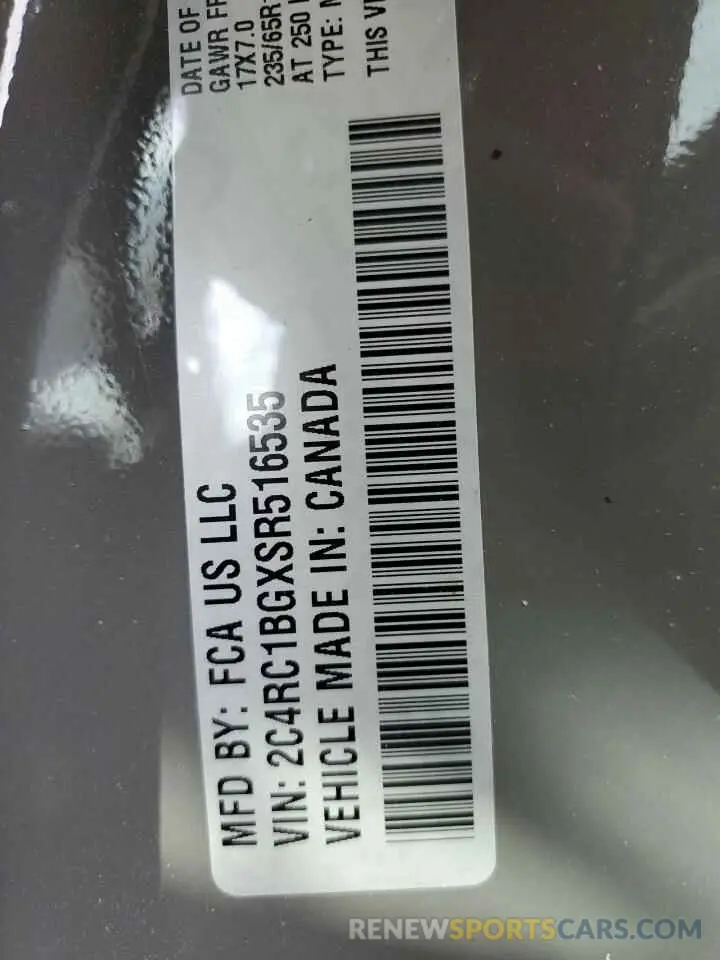 13 Фотография поврежденного автомобиля 2C4RC1BGXSR516535 CHRYSLER PACIFICA S 2025