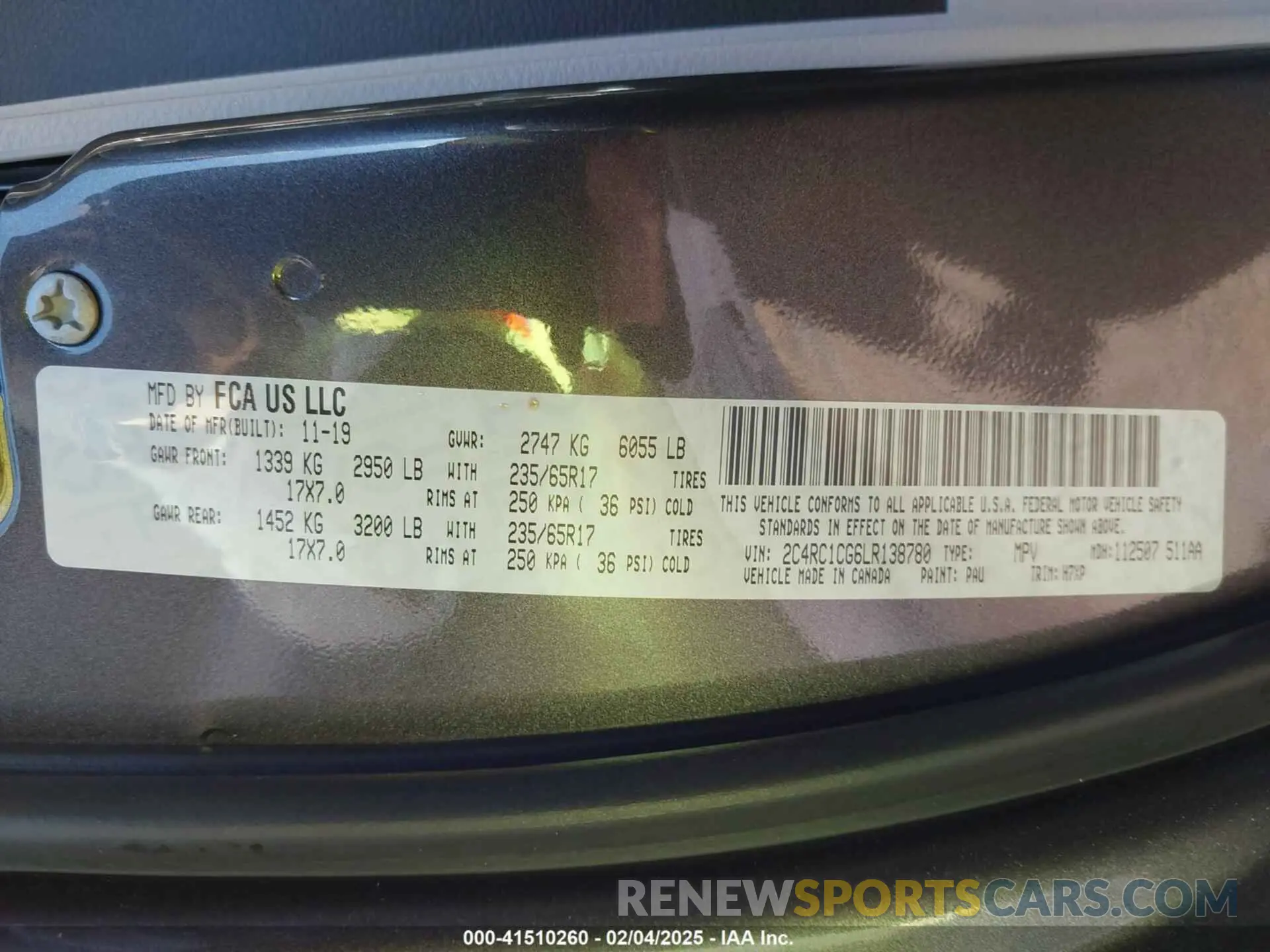 9 Фотография поврежденного автомобиля 2C4RC1CG6LR138780 CHRYSLER VOYAGER 2020