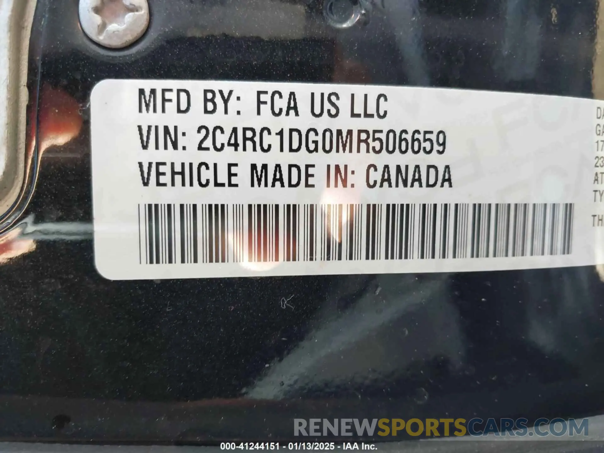 9 Фотография поврежденного автомобиля 2C4RC1DG0MR506659 CHRYSLER VOYAGER 2021
