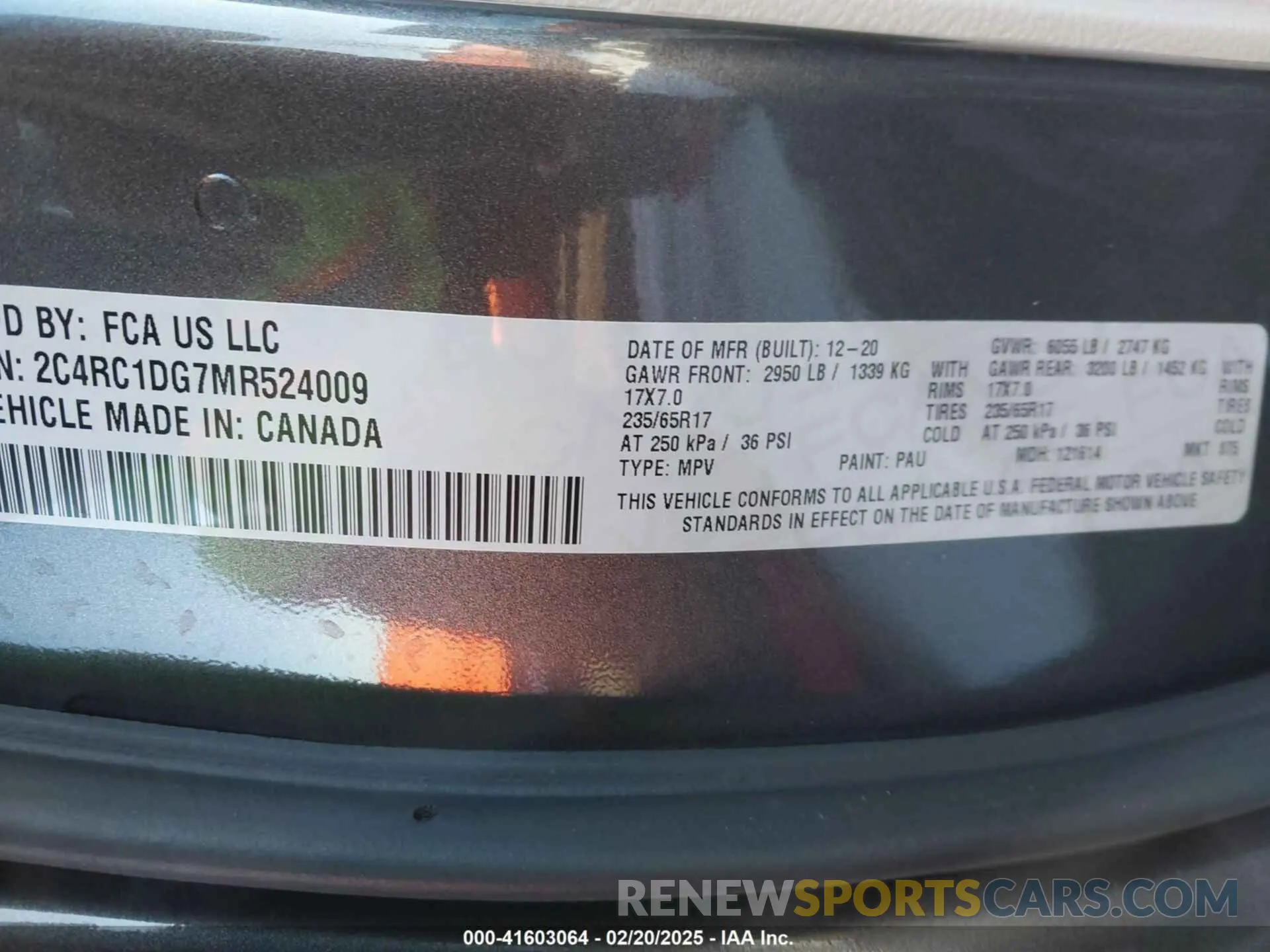 9 Фотография поврежденного автомобиля 2C4RC1DG7MR524009 CHRYSLER VOYAGER 2021