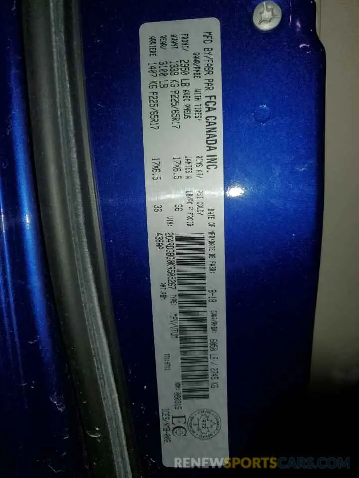 14 Фотография поврежденного автомобиля 2C4RDGBG0KR505267 DODGE CARAVAN 2019