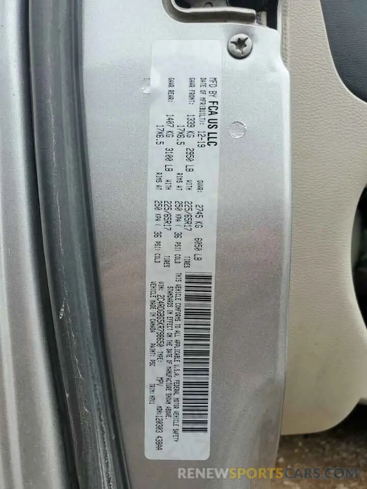 14 Фотография поврежденного автомобиля 2C4RDGBG5KR798650 DODGE CARAVAN 2019