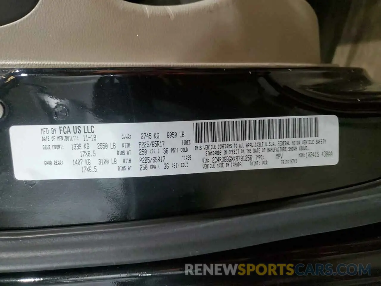 13 Photograph of a damaged car 2C4RDGBGXKR791256 DODGE CARAVAN 2019