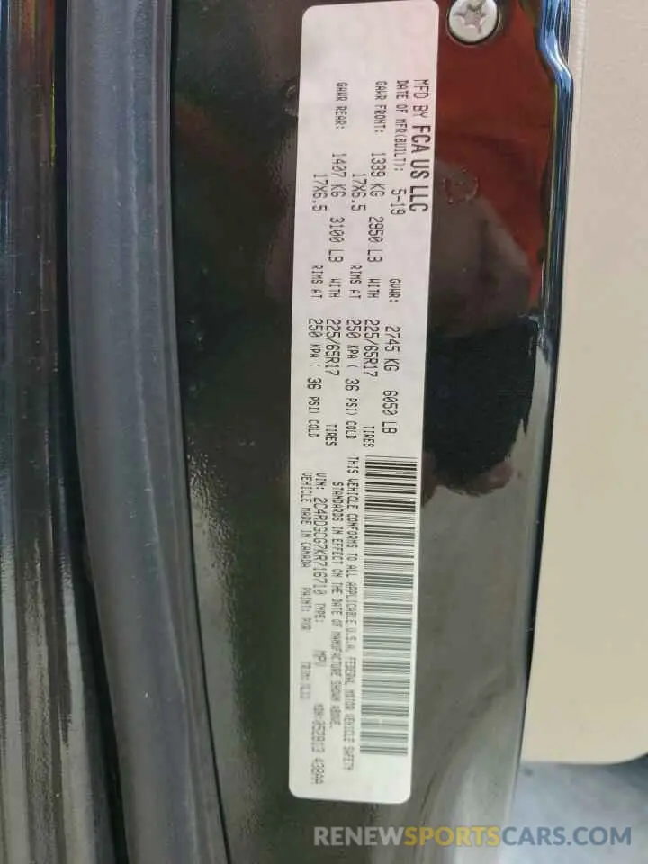 13 Photograph of a damaged car 2C4RDGCG7KR716710 DODGE CARAVAN 2019