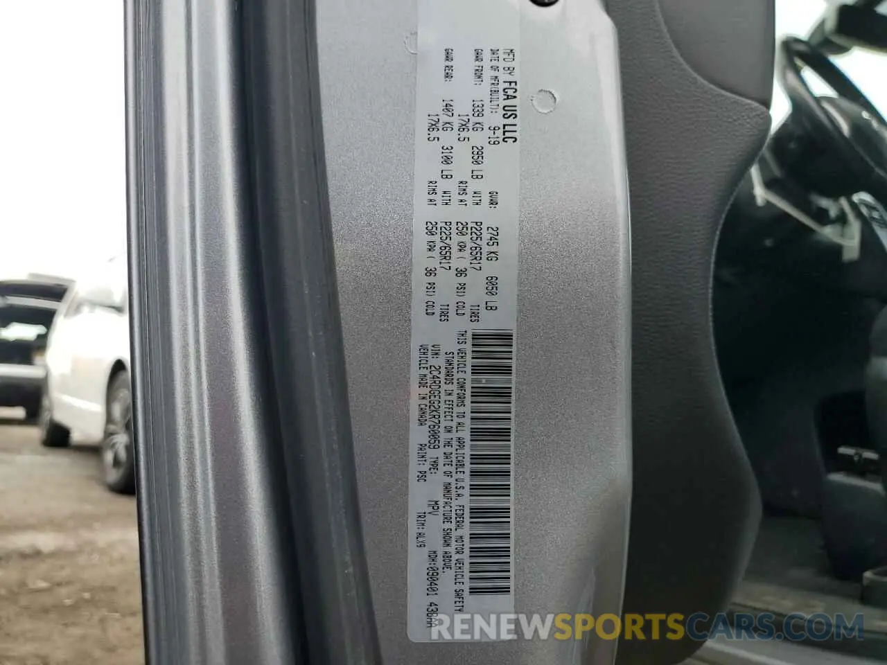 13 Photograph of a damaged car 2C4RDGEG2KR760059 DODGE CARAVAN 2019