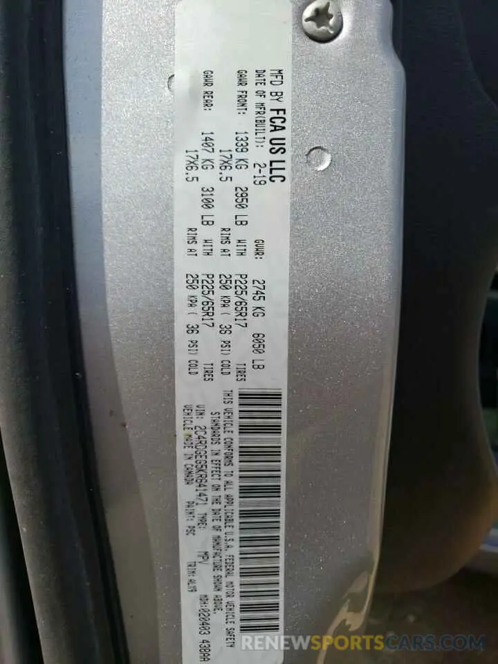 13 Photograph of a damaged car 2C4RDGEG5KR641471 DODGE CARAVAN 2019