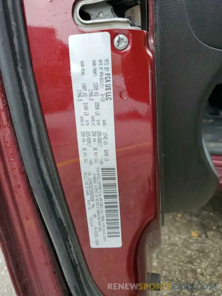 13 Photograph of a damaged car 2C4RDGEG7KR670230 DODGE CARAVAN 2019