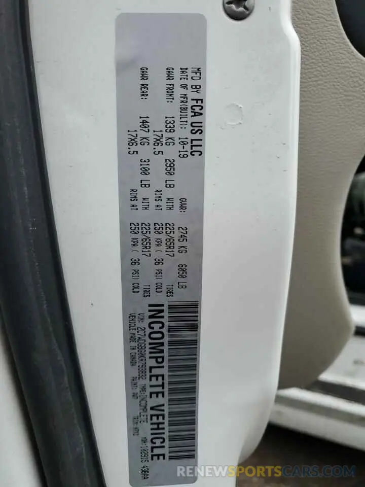 13 Фотография поврежденного автомобиля 2C7WDGBG0KR793832 DODGE CARAVAN 2019