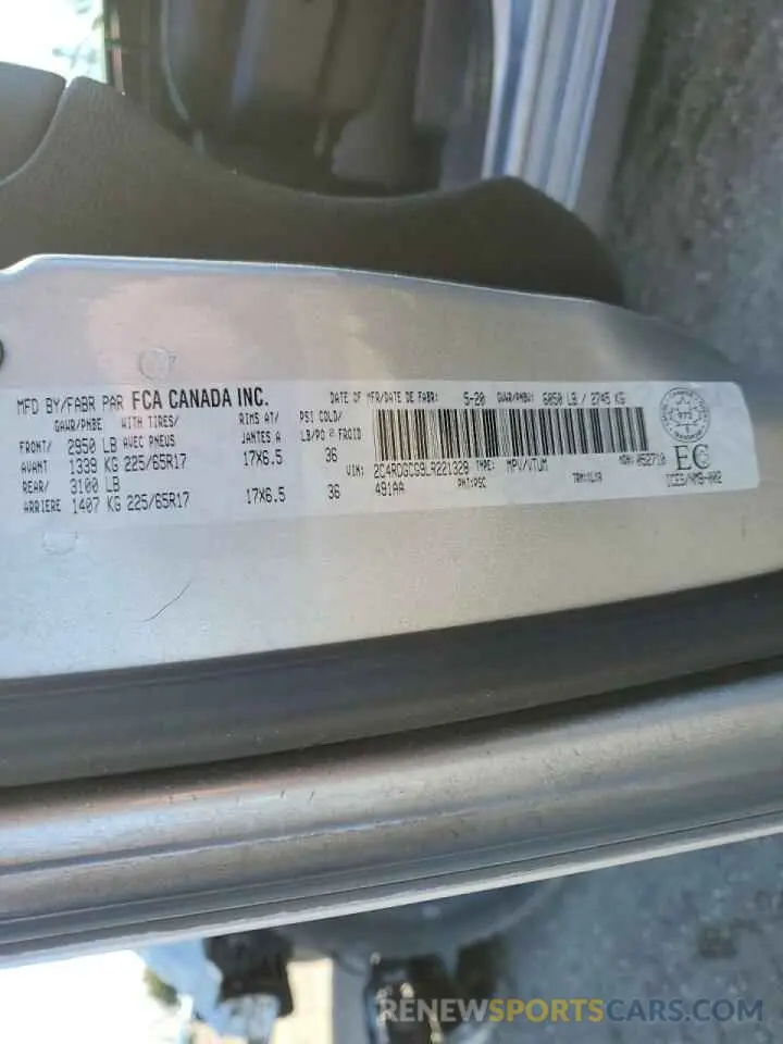 14 Фотография поврежденного автомобиля 2C4RDGCG9LR221328 DODGE CARAVAN 2020