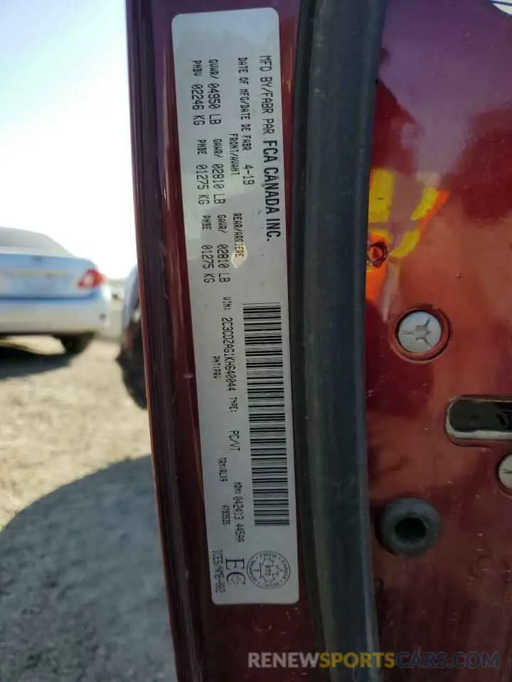13 Photograph of a damaged car 2C3CDZAG1KH640044 DODGE CHALLENGER 2019